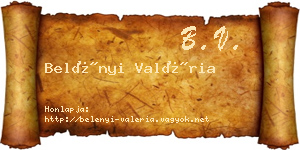 Belényi Valéria névjegykártya